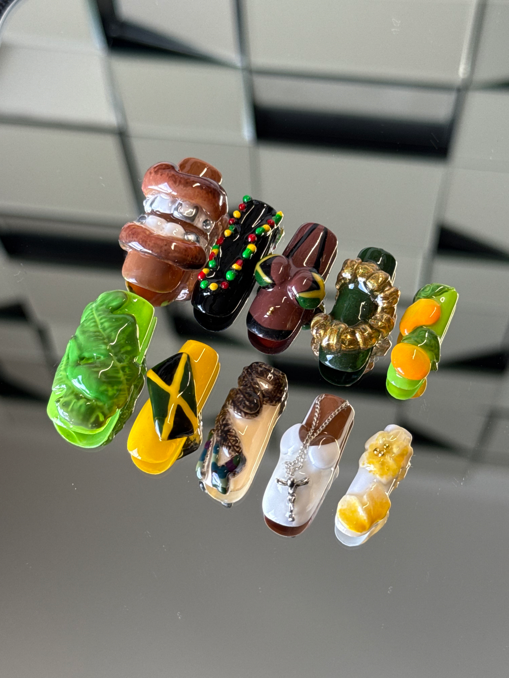 Jamaica Pride 3D Nail Charm Set