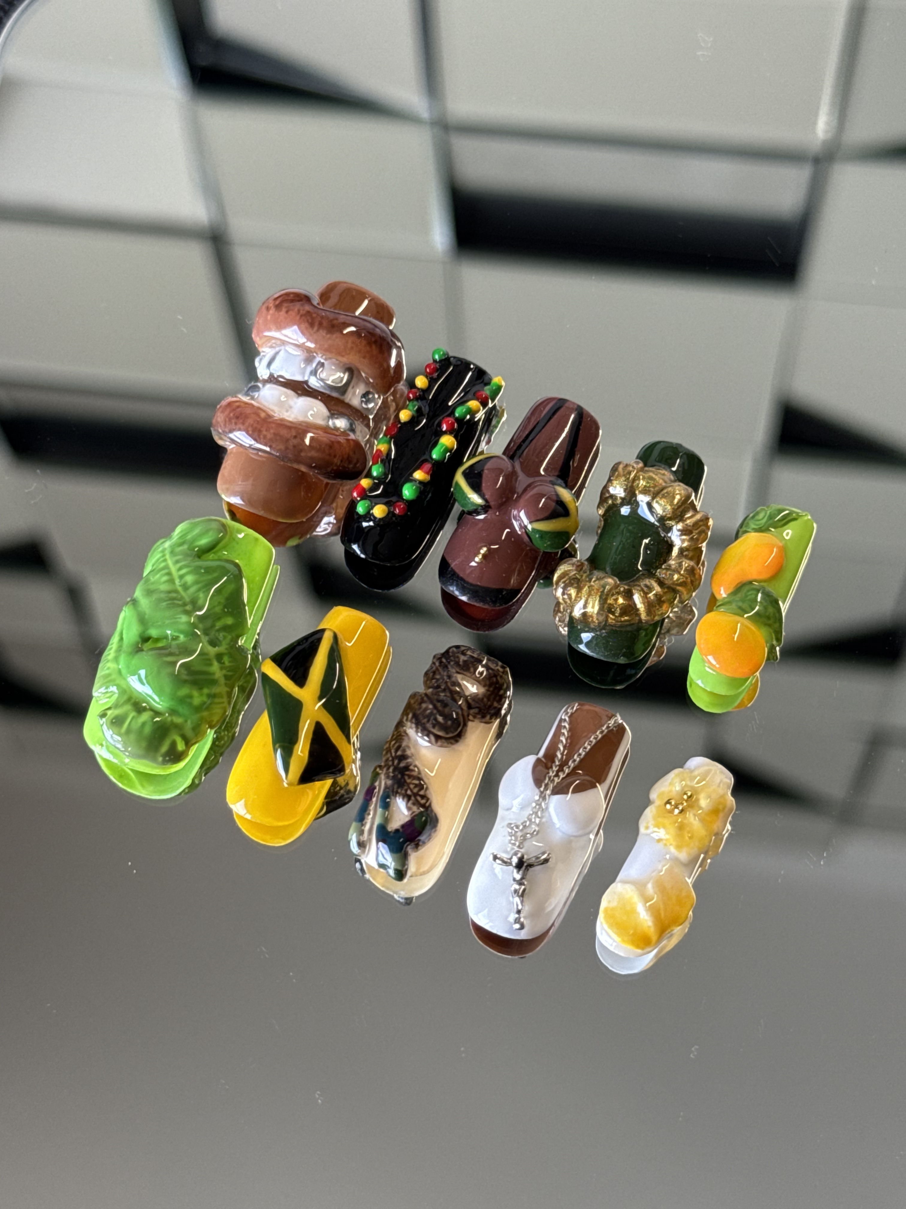 Jamaica Pride 3D Nail Charm Set